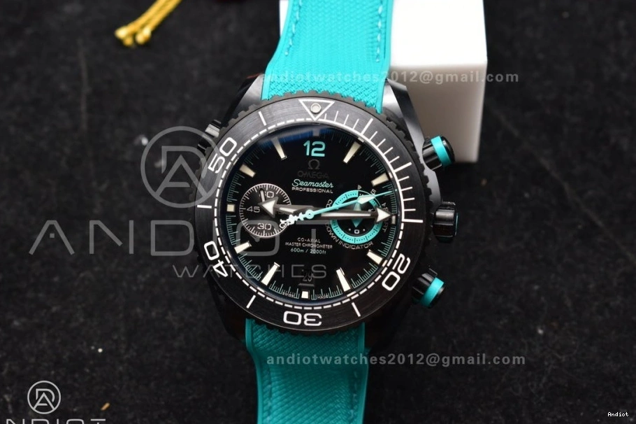 Edition 1:1 Rubber Black M+SF Strap Blue Ocean Chrono Deep Dial Ceramic Planet Master on Best Black A9900 1227